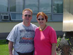 Harlon and Joyce at the airport in the Ukraine